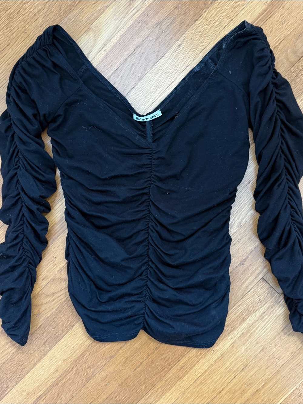 Reformation Leonora Knit Ruched Top